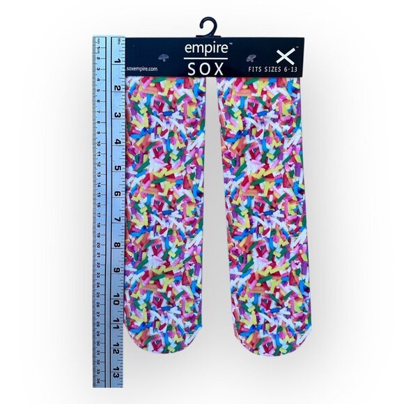 Empire Sox Multi Colorful Sprinkles Design Novelty Crew Socks Size Girl 6-13 - Picture 6 of 14